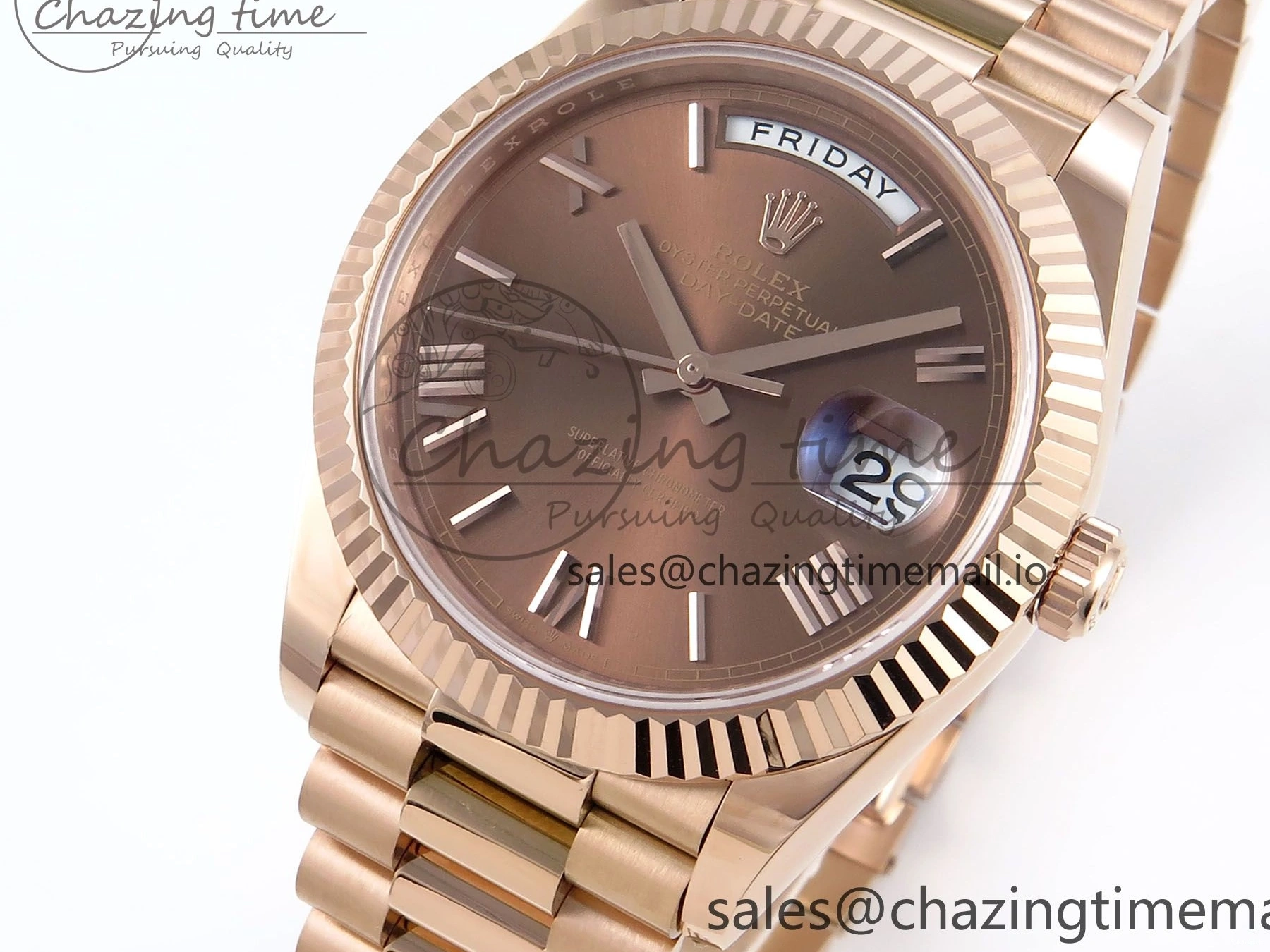 Edition RG Best Weight) Noob on Roman A2836 Bracelet 228235 Dial President 1:1 Date 40 Day (Gain Brown 0503